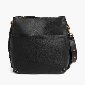Nordstrom Black Luca Triple Pocket Leather Women's Crossbody Bag